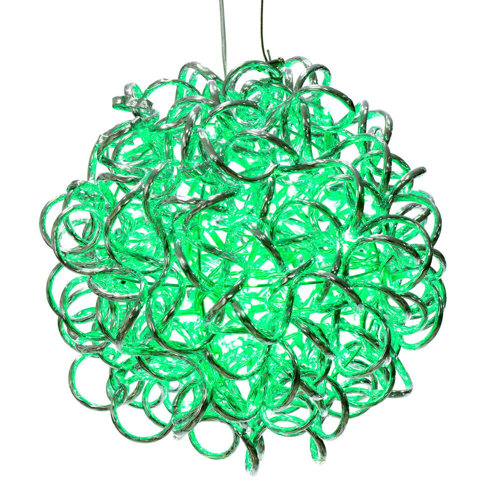Vickerman Spiral LED Silver Aluminum Ball