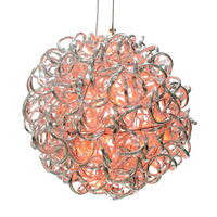 Vickerman Spiral LED Silver Aluminum Ball