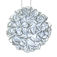 Vickerman Spiral LED Silver Aluminum Ball