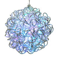 Vickerman Spiral LED Silver Aluminum Ball