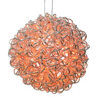Vickerman Spiral LED Silver Aluminum Ball