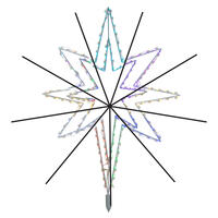 Vickerman 3-D White Bethlehem Star Tree Top, LED Lights 