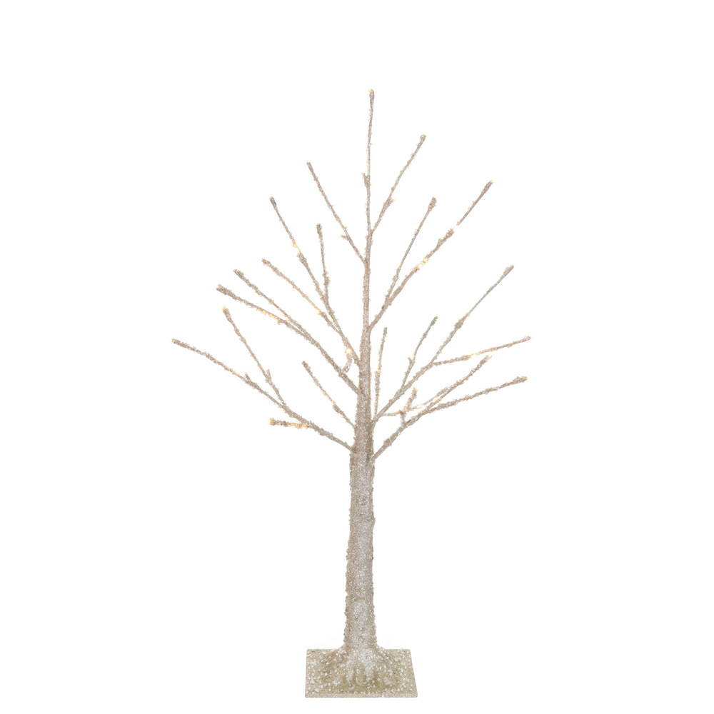 Vickerman Champagne Icy Sugar Glitter Twig Tree WW LED