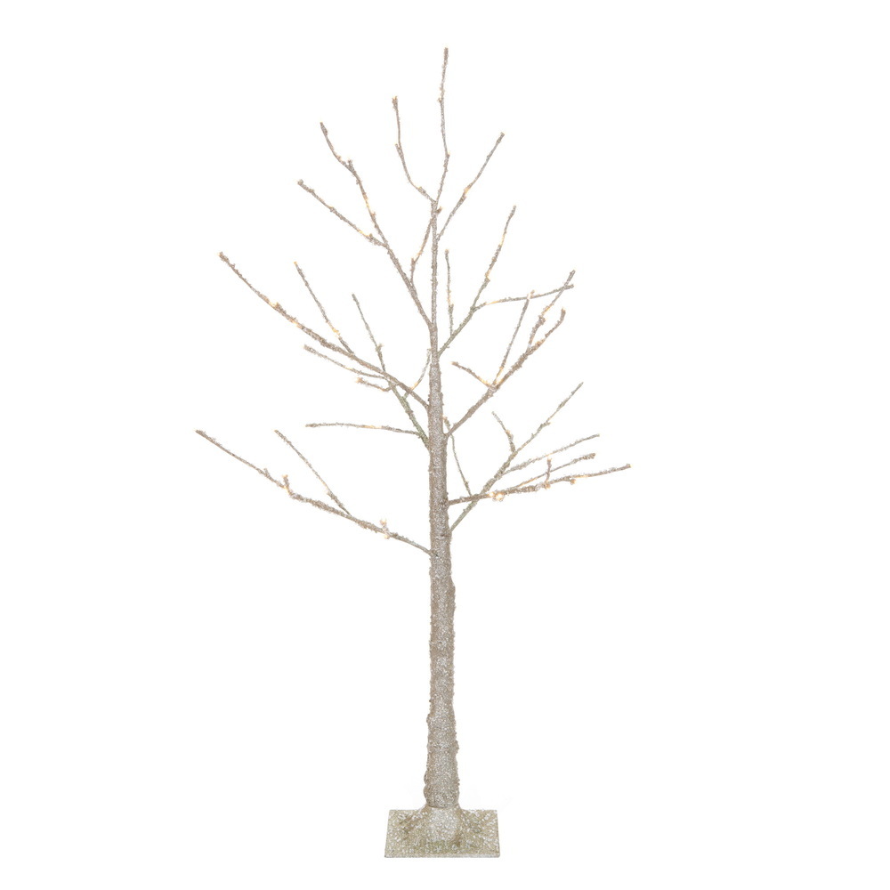 Vickerman Champagne Icy Sugar Glitter Twig Tree WW LED