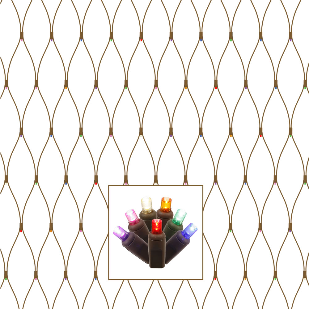 Vickerman Single Mold Wide Angle Brown Wire LED Christmas light set, Poly Bag