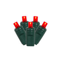 Vickerman Single Mold Wide Angle Green Wire LED Christmas light set, Poly Bag