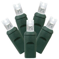 Vickerman Single Mold Wide Angle Twinkle Green Wire LED Christmas light set, Poly Bag