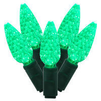 Vickerman C6 LED Green Wire Single Mold Christmas Light Set