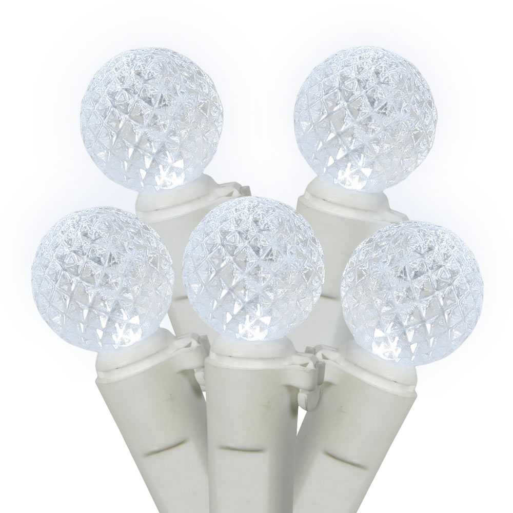 Vickerman Single Mold G12 Berry White Wire LED Christmas Light Set, Poly Bag