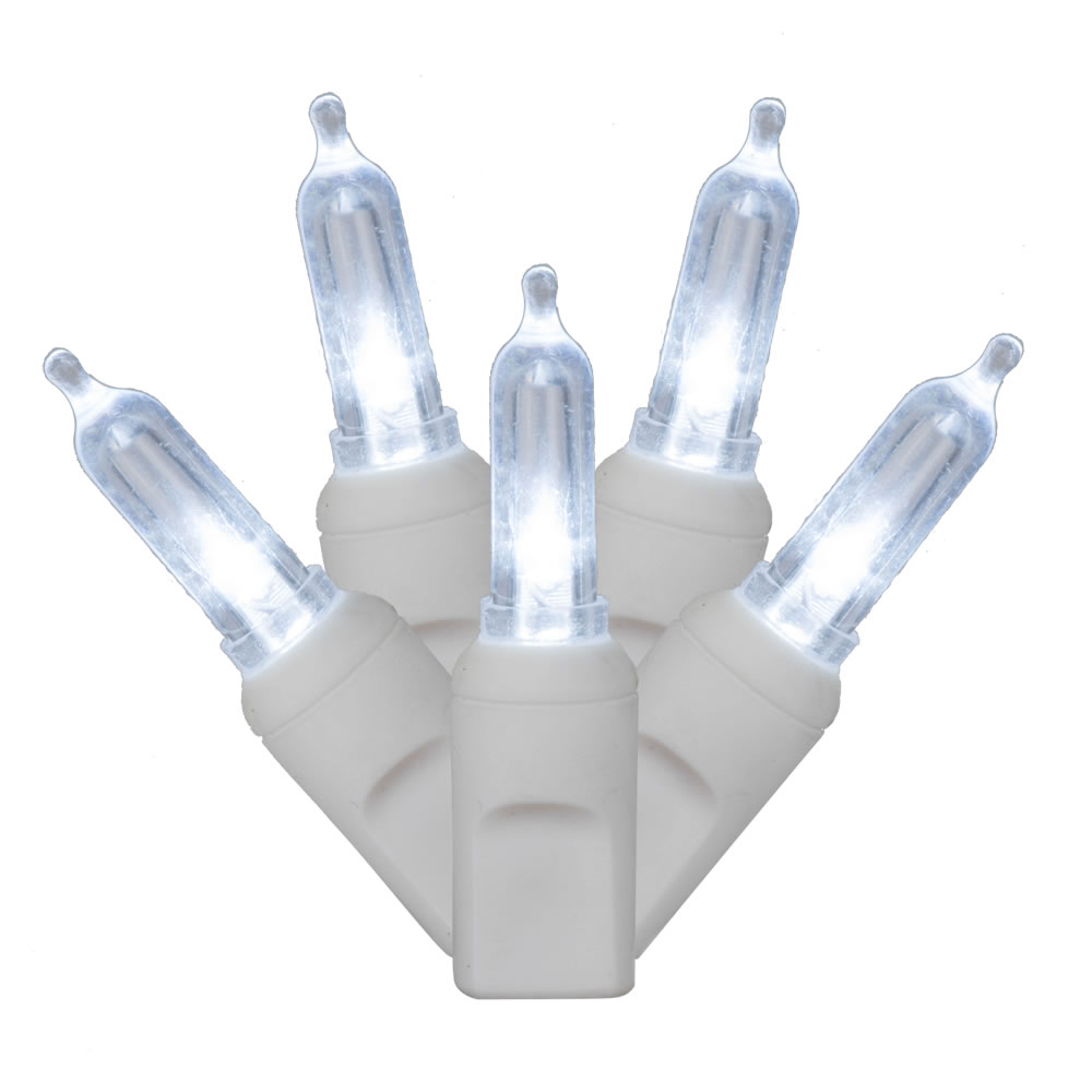 Vickerman Italian LED Single Mold White Wire Christmas Light Set, Poly Bag