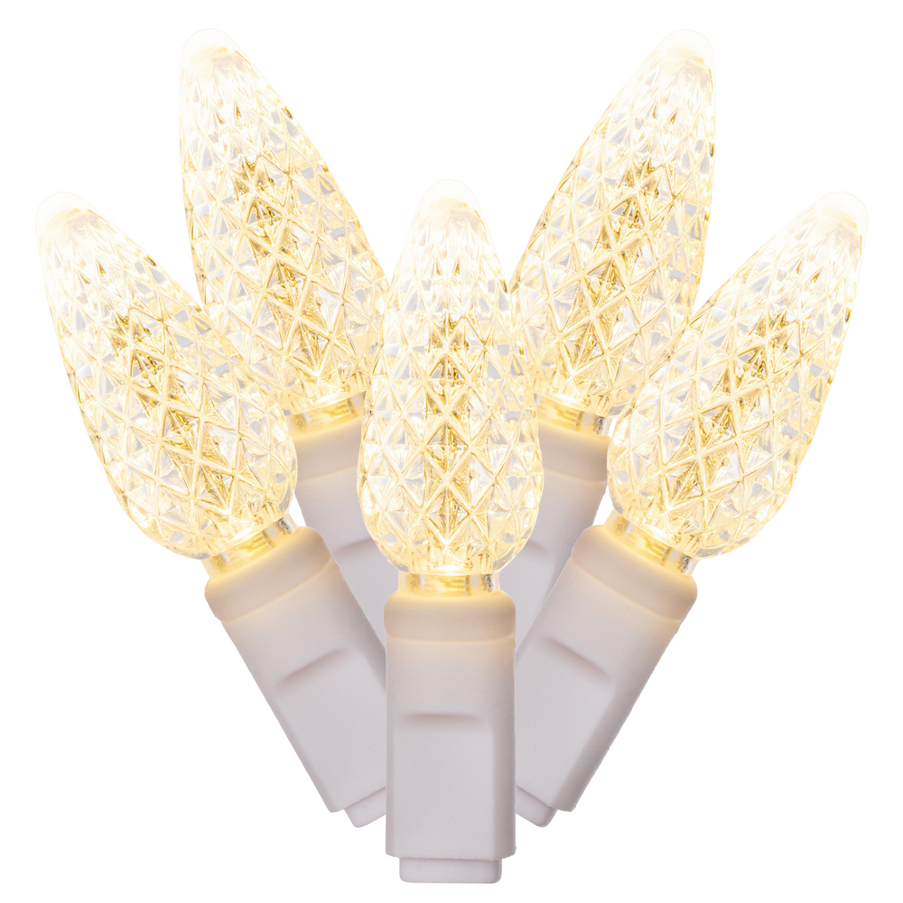 Vickerman C6 LED White Wire Single Mold Christmas Light Set