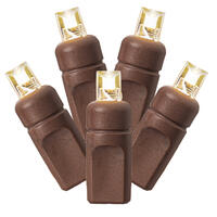 Vickerman Single Mold Wide Angle Brown Wire LED Christmas light set, Poly Bag
