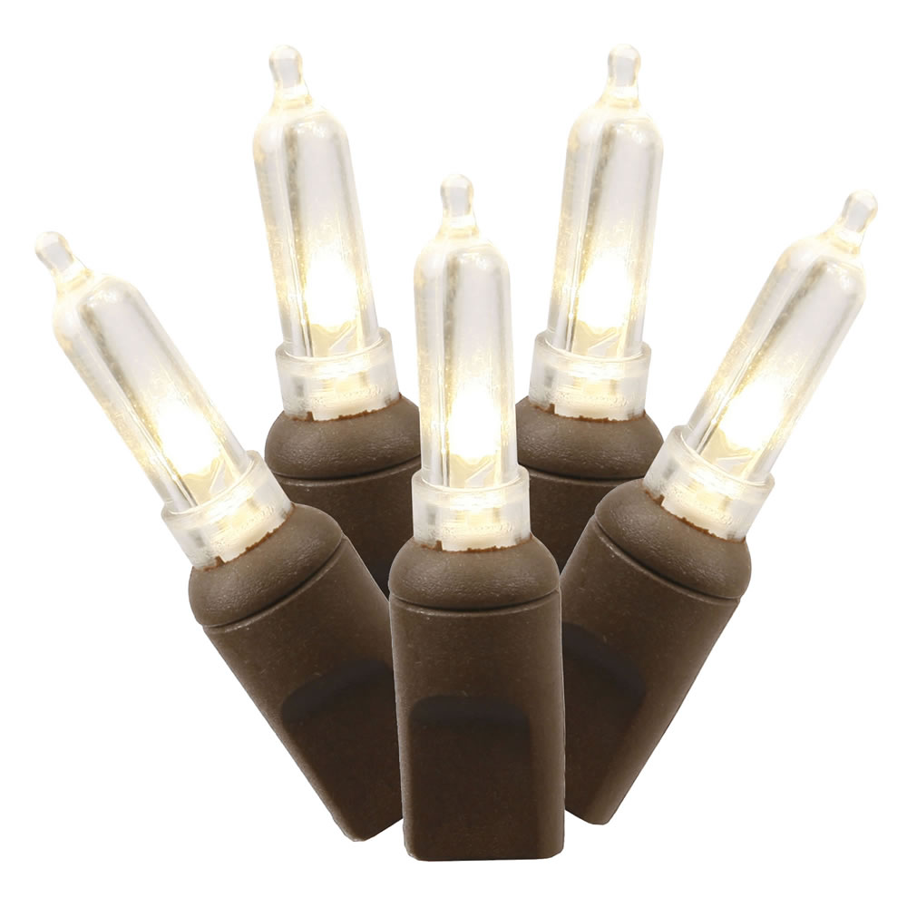 Vickerman Single Mold Italian LED Christmas Light Set Brown Wire