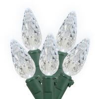 Vickerman C6 LED Green Wire Single Mold Christmas Light Set