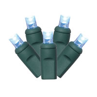 Vickerman Single Mold Wide Angle Green Wire LED Christmas light set