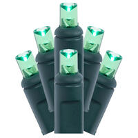 Vickerman Single Mold Wide Angle Green Wire LED Christmas light set