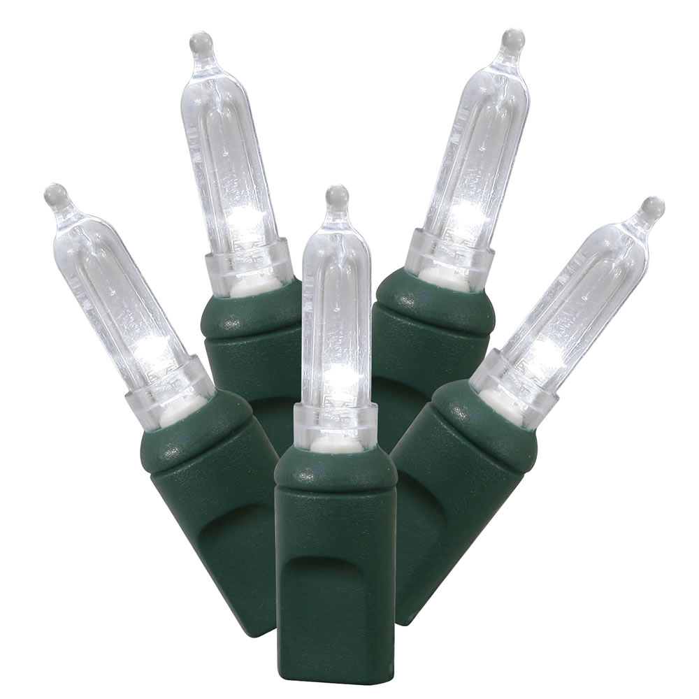 Vickerman Italian LED Single Mold Green Wire Christmas Light Set, Poly Bag