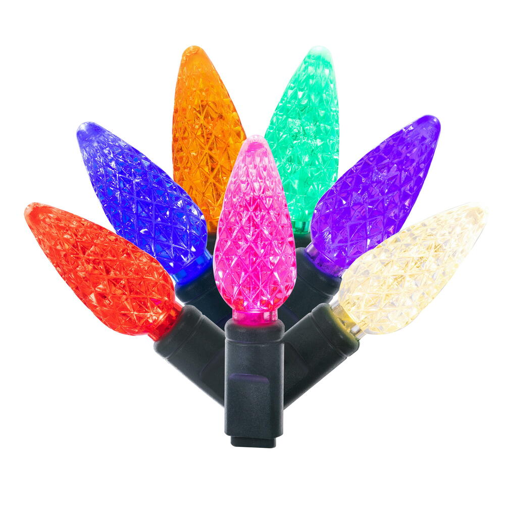 Vickerman C6 LED Green Wire Single Mold Christmas Light Set