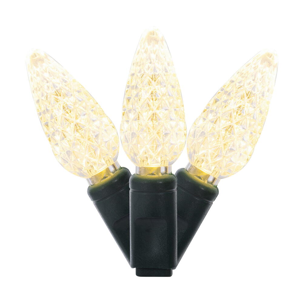 Vickerman C6 LED Green Wire Single Mold Christmas Light Set