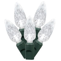 Vickerman C6 LED Green Wire Single Mold Christmas Light Set Poly Bag