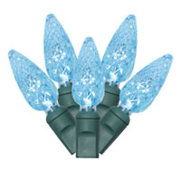 Vickerman C6 LED Green Wire Single Mold Christmas Light Set