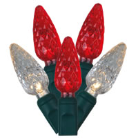 Vickerman C6 LED Green Wire Single Mold Christmas Light Set