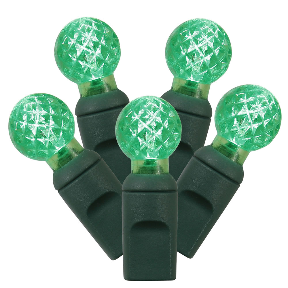 Vickerman Single Mold G12 Berry Green Wire LED Christmas Light Set
