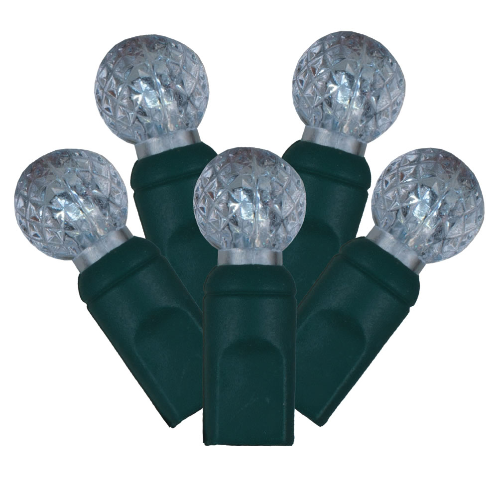 Vickerman Single Mold G12 Berry Green Wire LED Christmas Light Set, Poly Bag