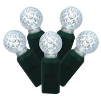 Vickerman Single Mold G12 Berry Green Wire LED Christmas Light Set, Poly Bag
