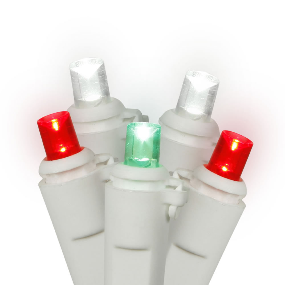 Vickerman Single Mold Wide Angle White Wire LED Christmas light set