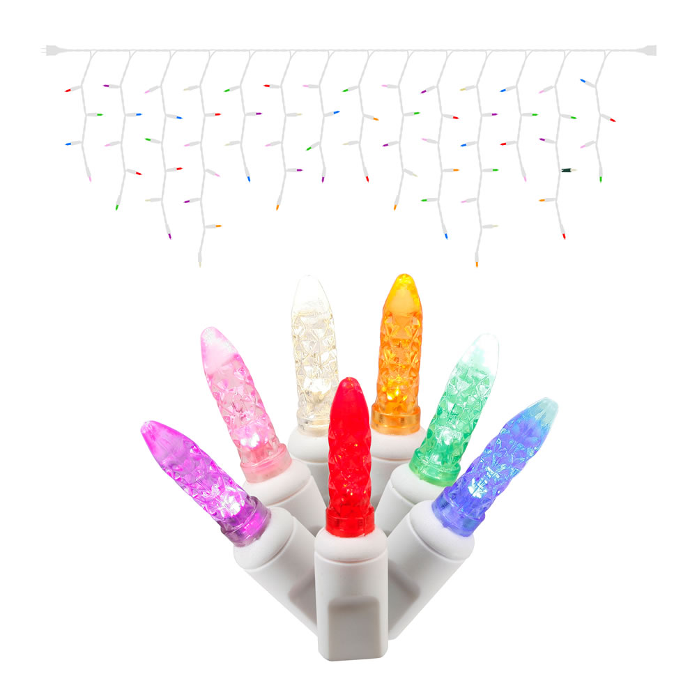 Vickerman 70Lt LED Twkl/WW M5 Icicle EC Set 9'