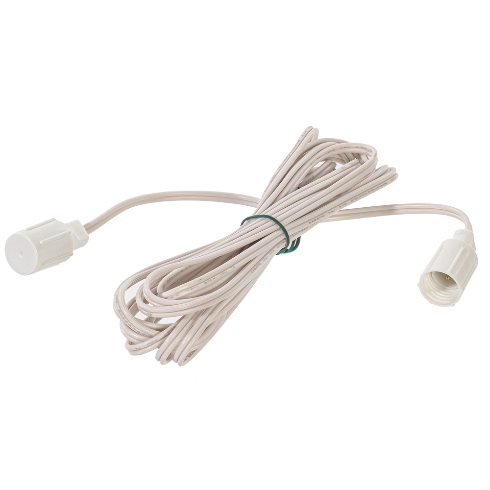 15' White Wire Coaxial Ext Cord 2/Bag