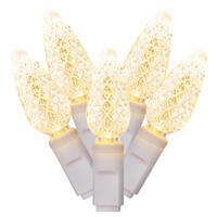 Vickerman C6 LED White Wire Single Mold Christmas Light Set Poly Bag