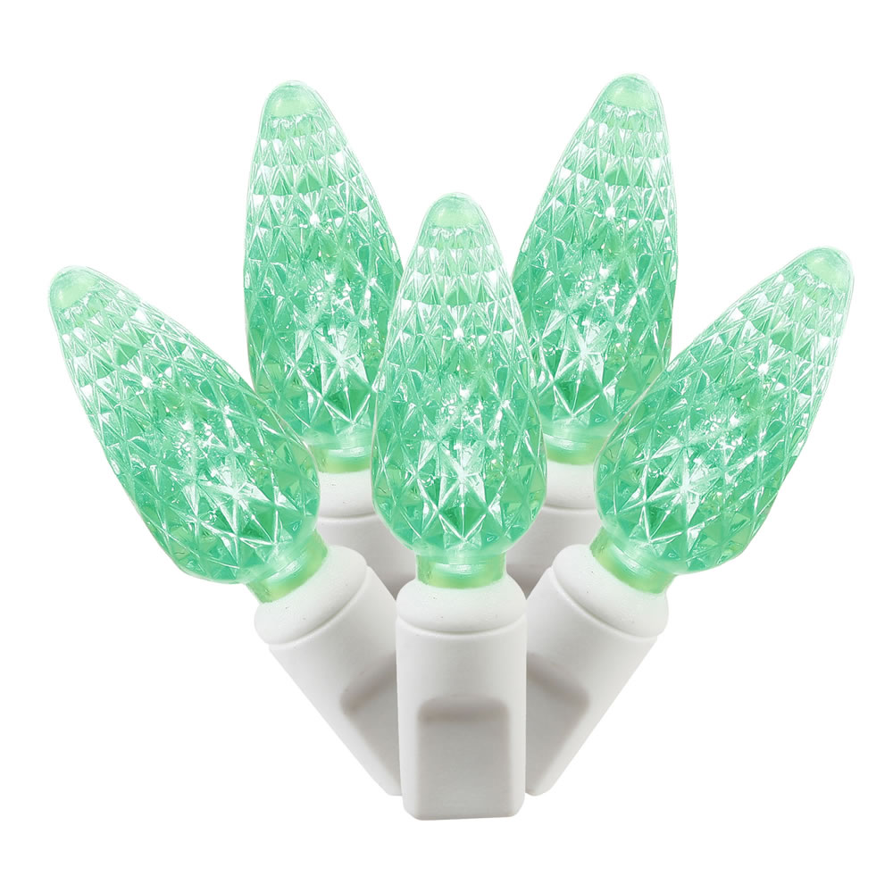 Vickerman C6 LED White Wire Single Mold Christmas Light Set