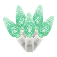Vickerman C6 LED White Wire Single Mold Christmas Light Set