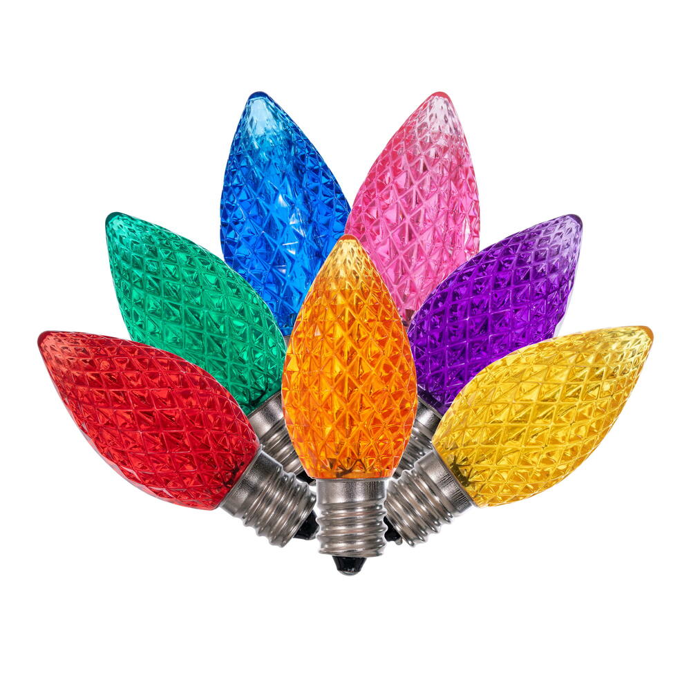 Vickerman C7 Faceted LED Replacement Bulbs, 25 Pack