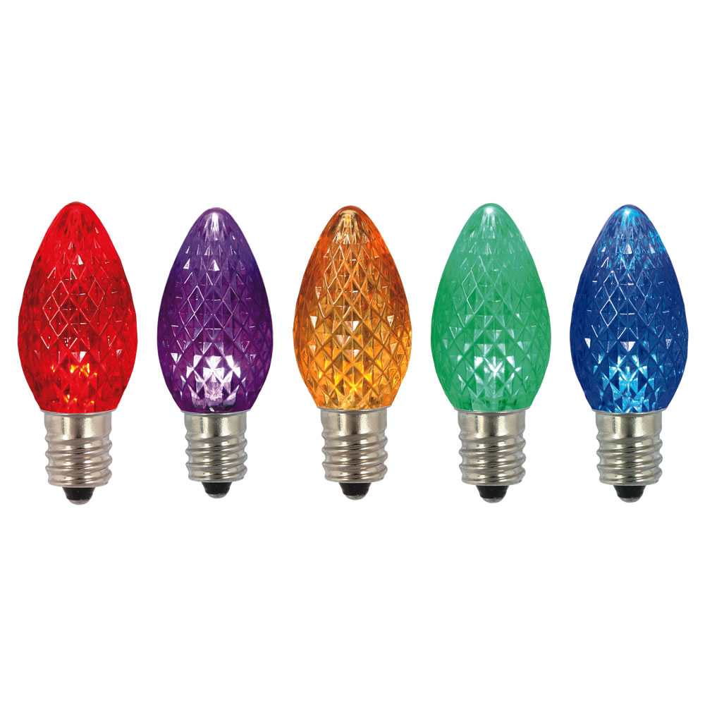 Vickerman C7 Faceted LED Replacement Bulbs, 5 Pack