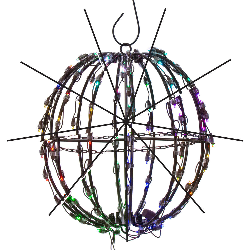 Vickerman Folding Metal Sphere, RGB-Remote Controlled Sealed 5mm Wide Angle LED Lights