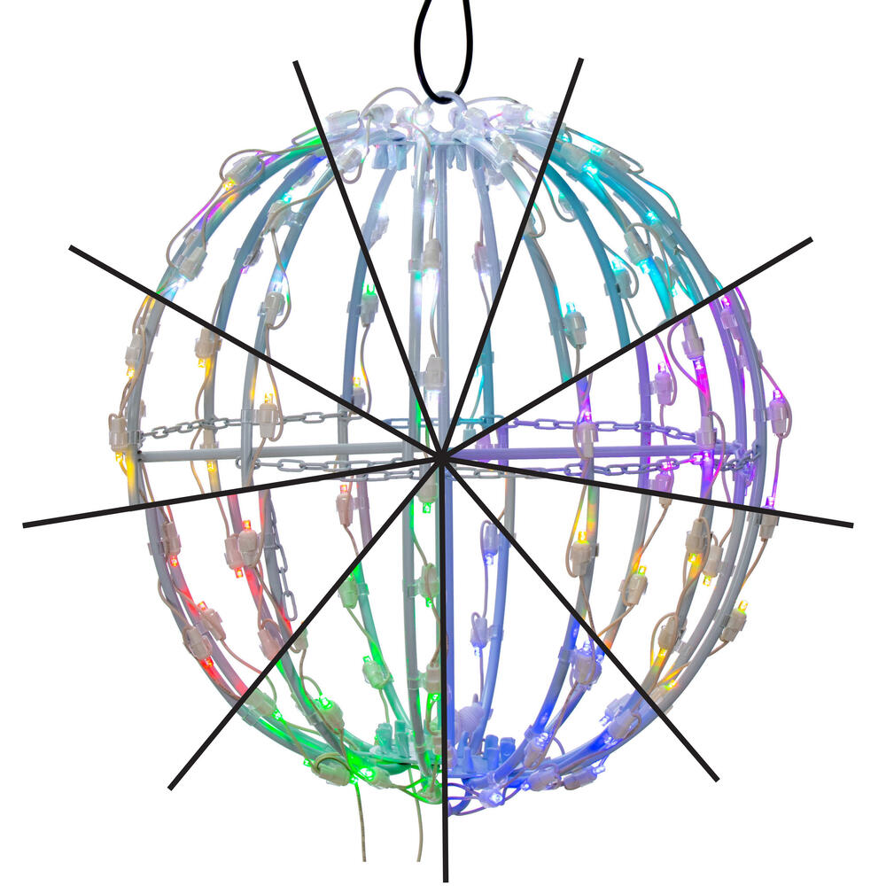 Vickerman Folding Metal Sphere, RGB-Remote Controlled Sealed 5mm Wide Angle LED Lights