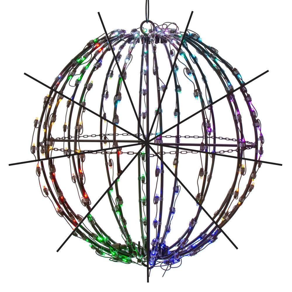 Vickerman Folding Metal Sphere, RGB-Remote Controlled Sealed 5mm Wide Angle LED Lights