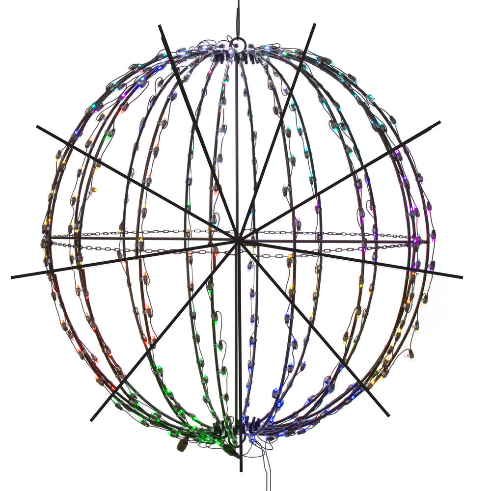 Vickerman Folding Metal Sphere, RGB-Remote Controlled Sealed 5mm Wide Angle LED Lights