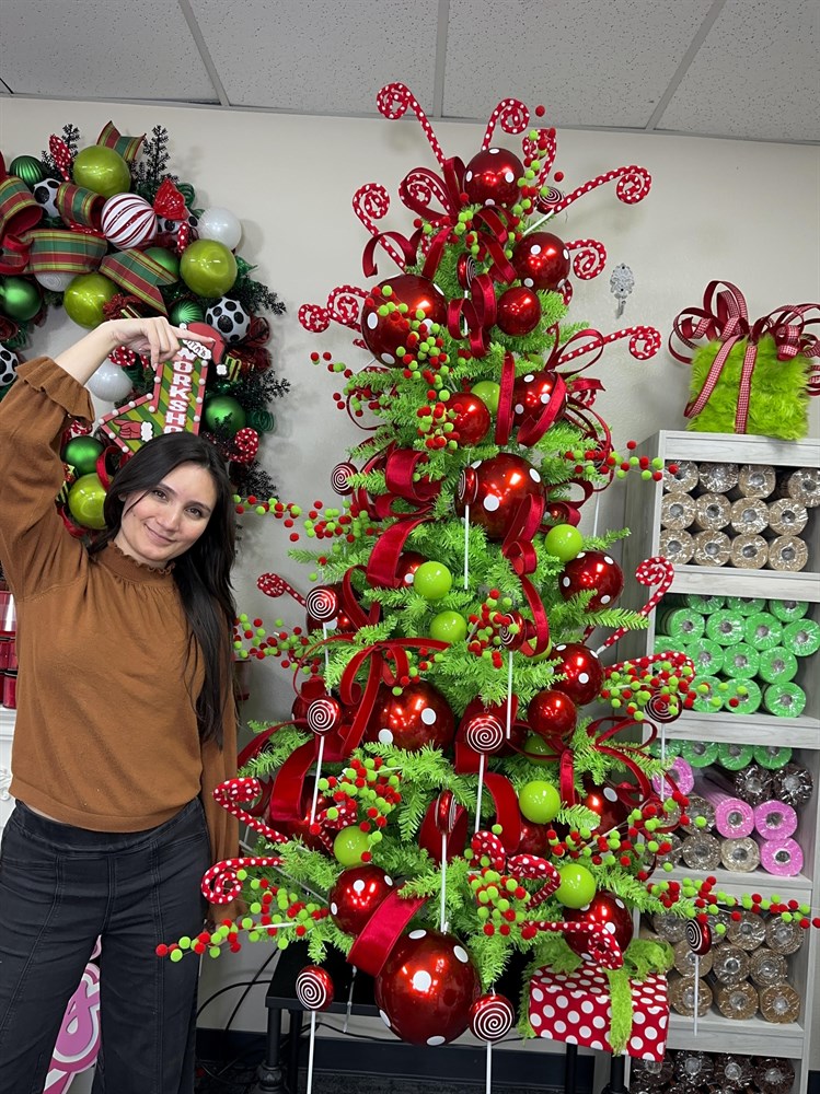 Lime Green & Red Christmas Tree