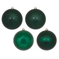 6" Midnt Green Ball 4 Finish Asst 4/Bag
