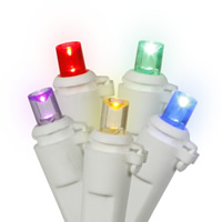 Vickerman Single Mold Wide Angle White Wire LED Christmas light set