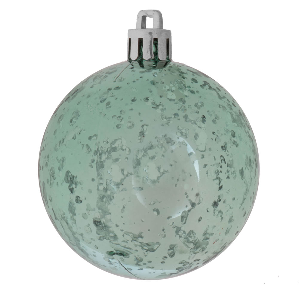 4 Inch Seafoam Green Shiny Mercury Round Christmas Ball Ornament Shatterproof