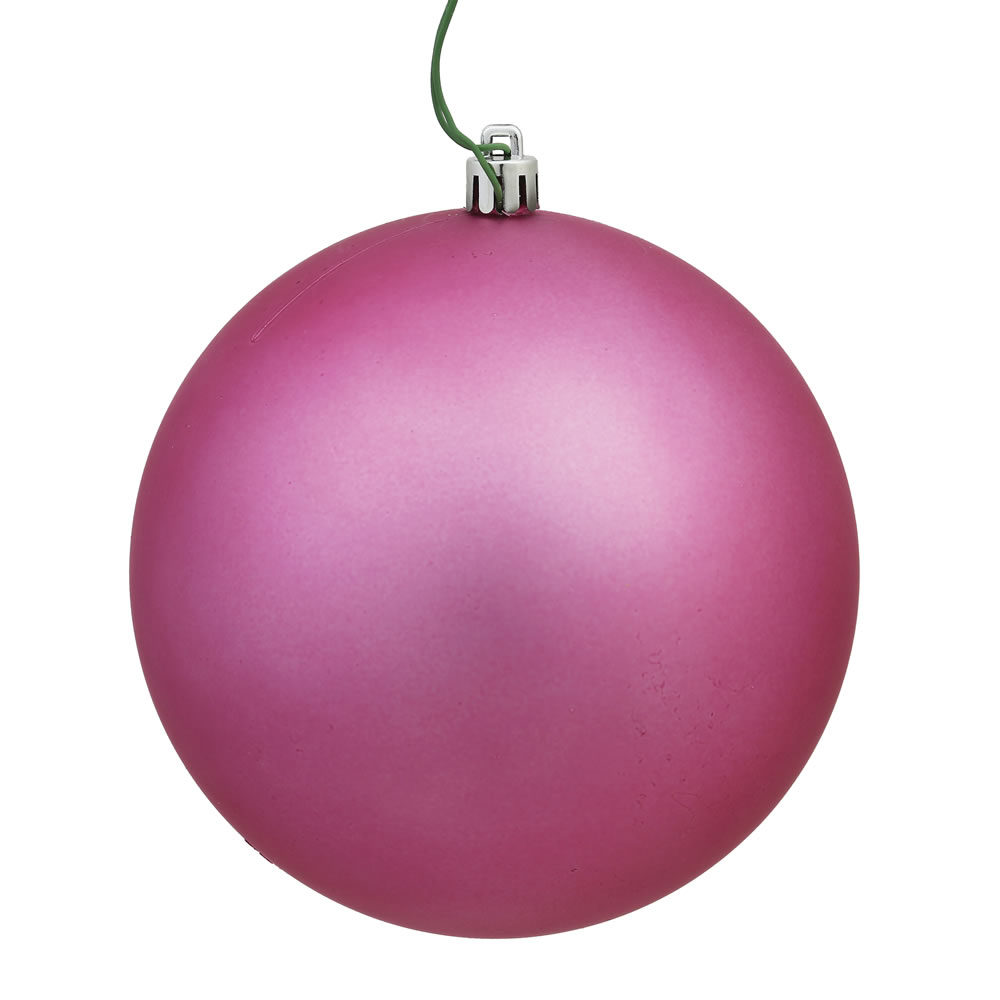 12 Inch Mauve Matte Round Shatterproof UV Christmas Ball Ornament